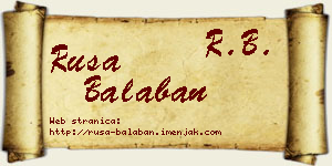 Rusa Balaban vizit kartica